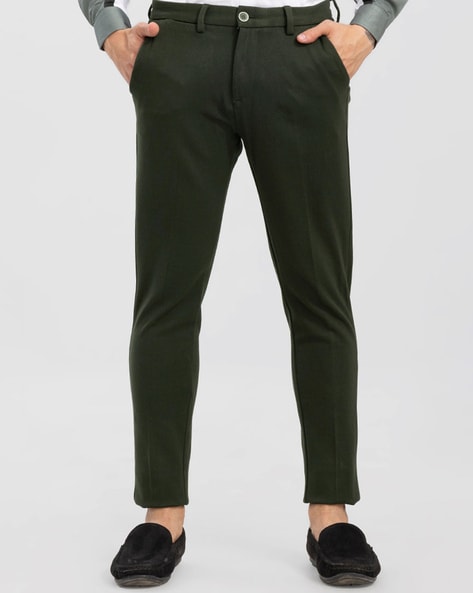 Buy Indian Terrain Men Green Slim Fit Trousers - Trousers for Men 16139156  | Myntra