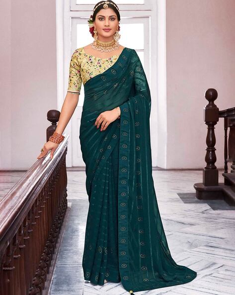 Silk Kota Pichwai Digital Print Light Sea Green And Dark Sea Green Saree