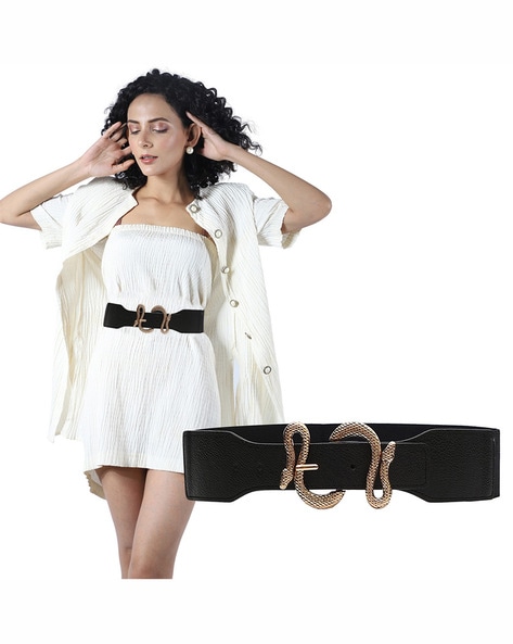 Buy Crusset Black Embroidered Wide Belt for Women at Best Price @ Tata CLiQ