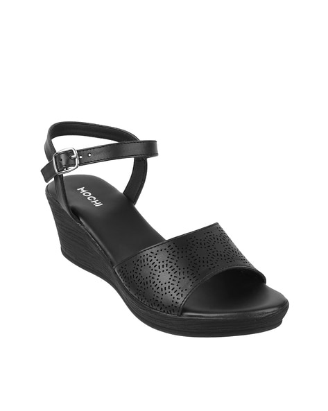 Buy Black Heeled Sandals for Women by Mochi Online Ajio