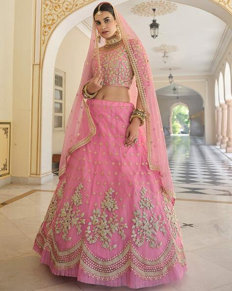 Buy The Global Indian Rose Pink Lehenga Online for Women by MATSYA - 4262448