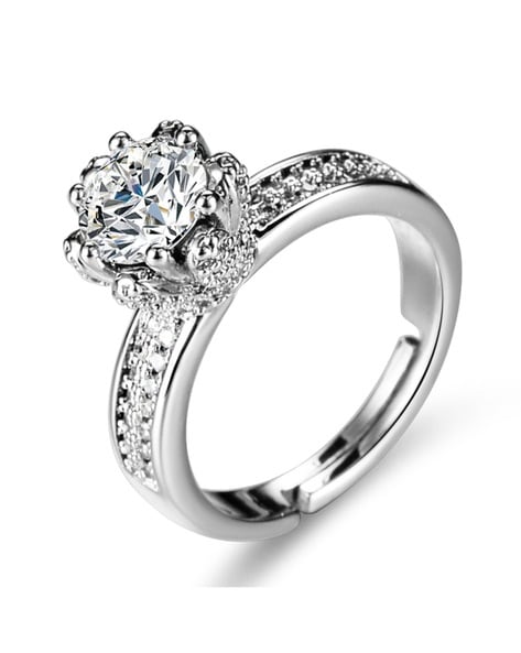Diamonique 100-Facet Ring, Platinum Clad - QVC.com