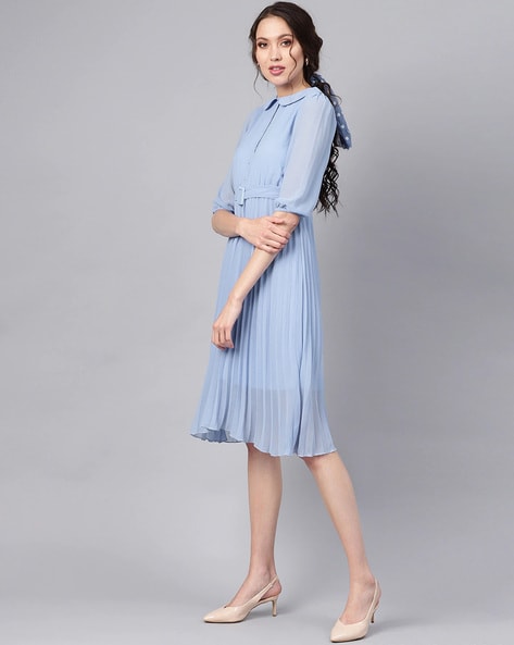 Pleated a cheap line dress