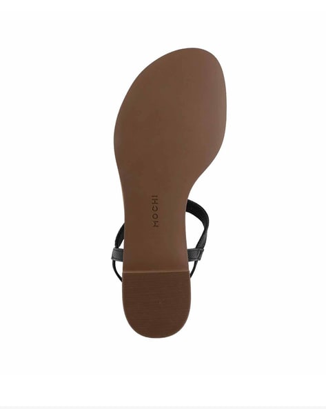 Mochi dark cheap brown thong sandals