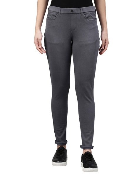 Buy Go Colors Women Grey Cotton Jeggings Online at Best Prices in