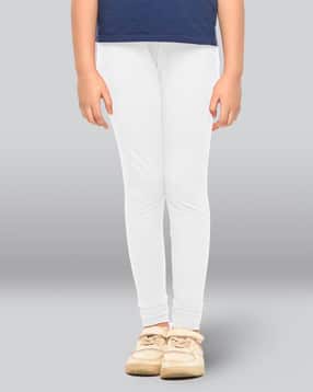 Girls Cotton Elastane Stretch Slim Fit Leggings-image-13
