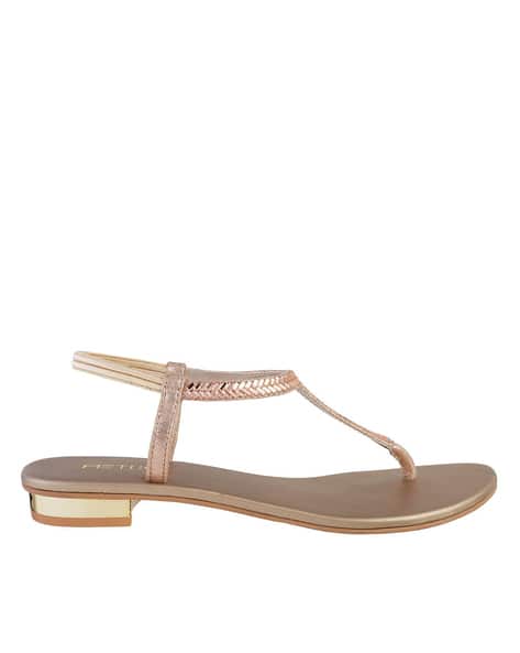 Embellished T-strap Sandals