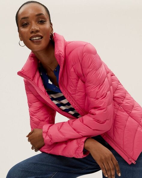 Plain Zipper Girls Pink Winter Jacket, Full Sleeves at Rs 650/piece in Delhi