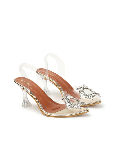 Buy Golden Heeled Sandals for Women by RETRO WALK Online Ajio