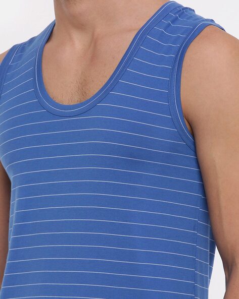 Pack of 4 Striped Cotton Vests