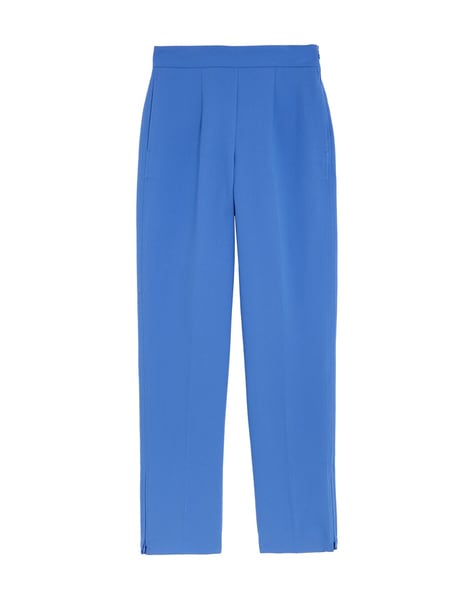 Buy Dollar Missy Royal Blue Regular Fit Cigarette Trousers for Women Online  @ Tata CLiQ