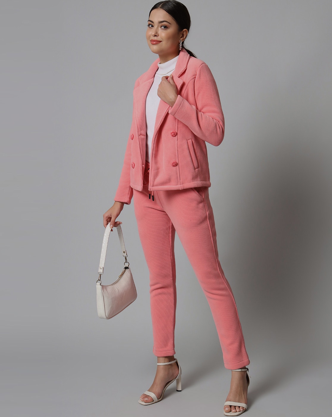 Purchase Womens Lavender Single Breasted Blazer and High Waisted Pants Set  - Lovell Boutique
