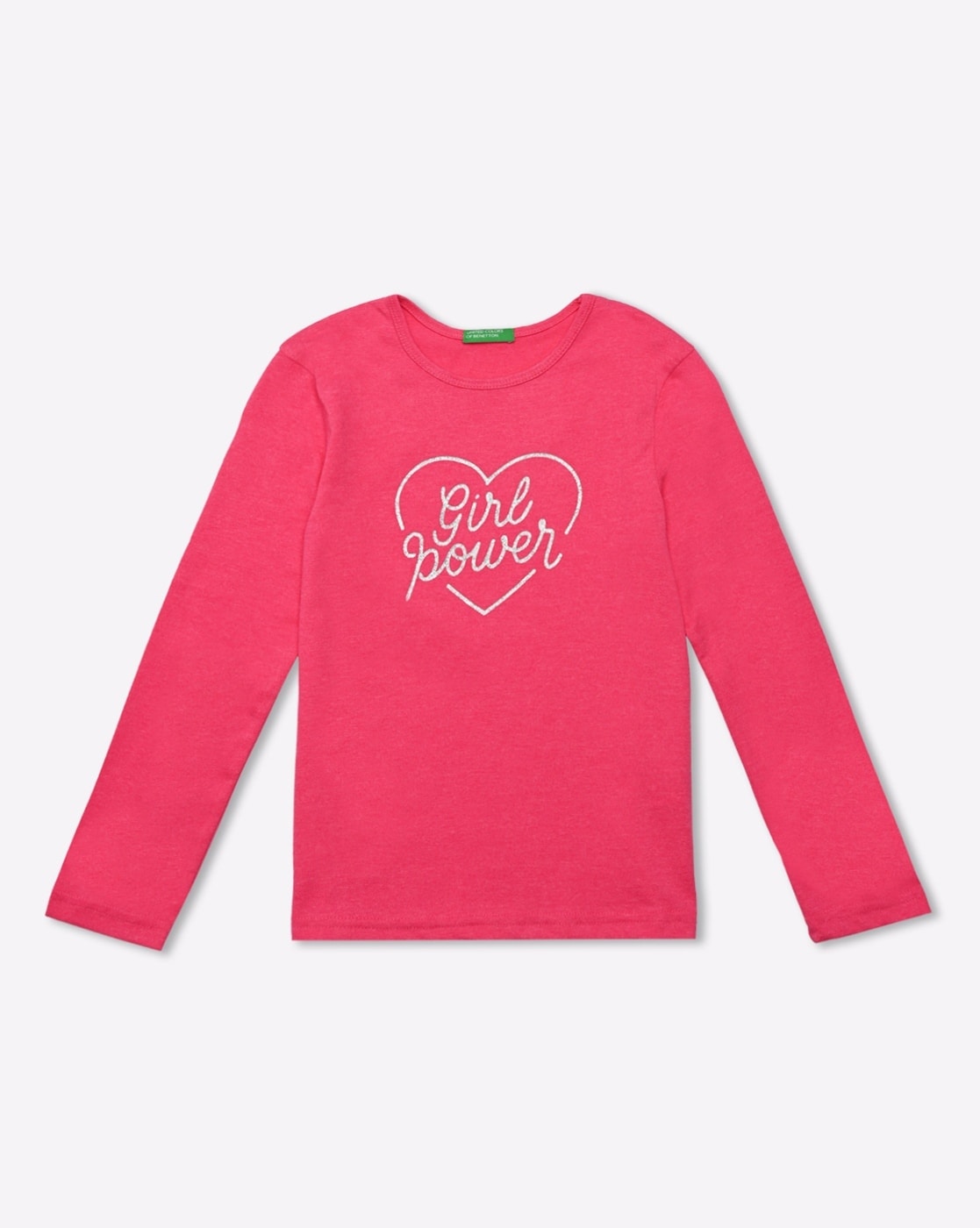 Girls Pink OF COLORS Fuchsia Online Buy by BENETTON Tshirts for UNITED