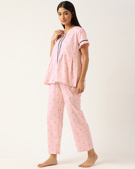 Buy Nite Flite Women's Starry Night Full Sleeve Cotton Pyjama Set