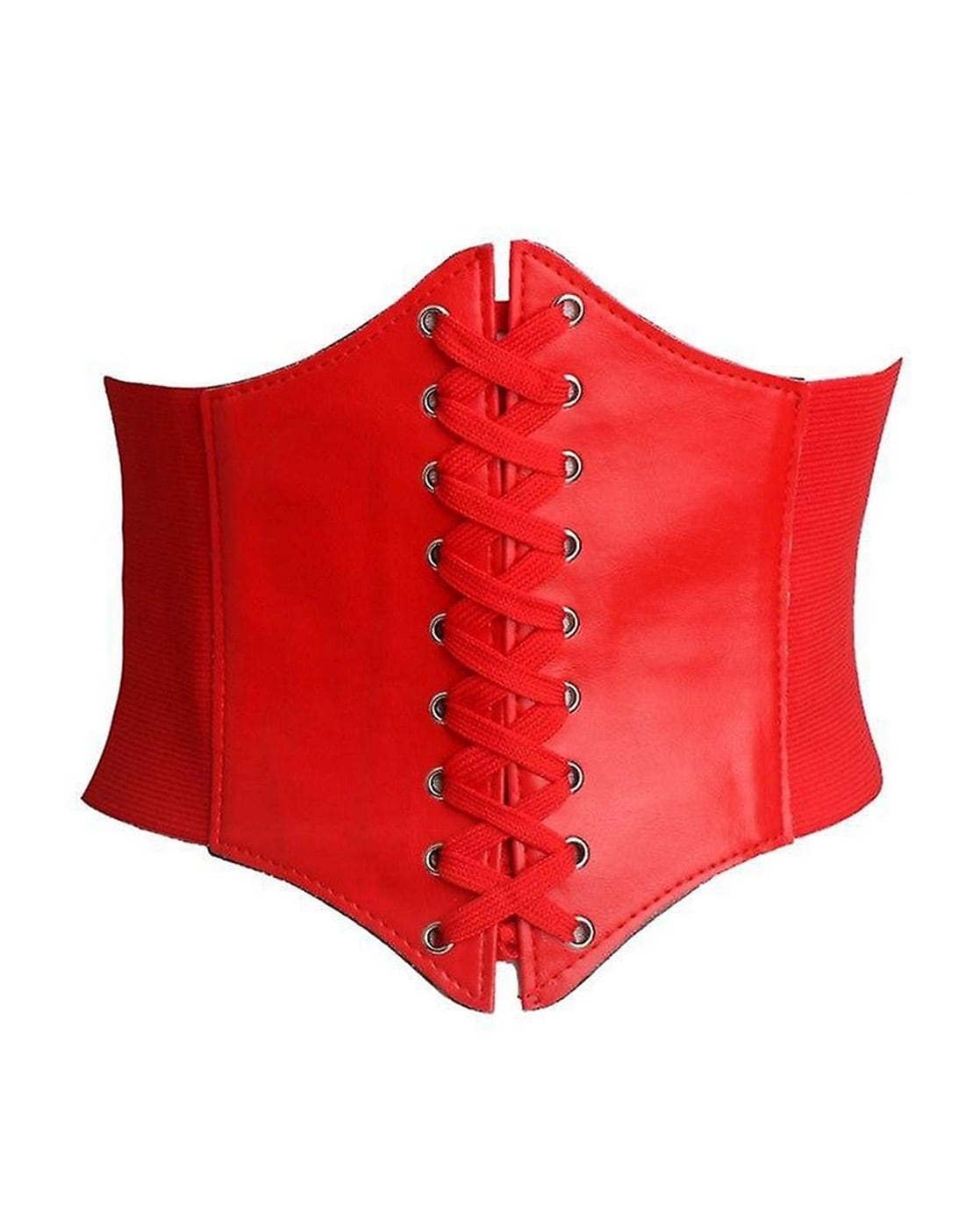 Women’s Beautiful Red Form-Fitting Lace-Up Corset Belt