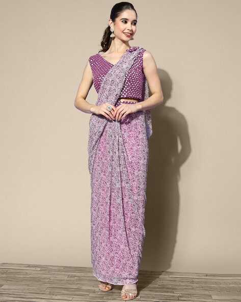 Buy Purple Sarees for Women by CHHABRA 555 Online | Ajio.com