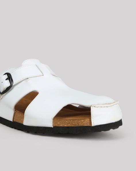 Mens white leather sandals online