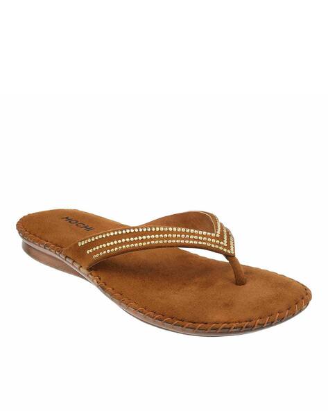 Embellished T-strap Sandals