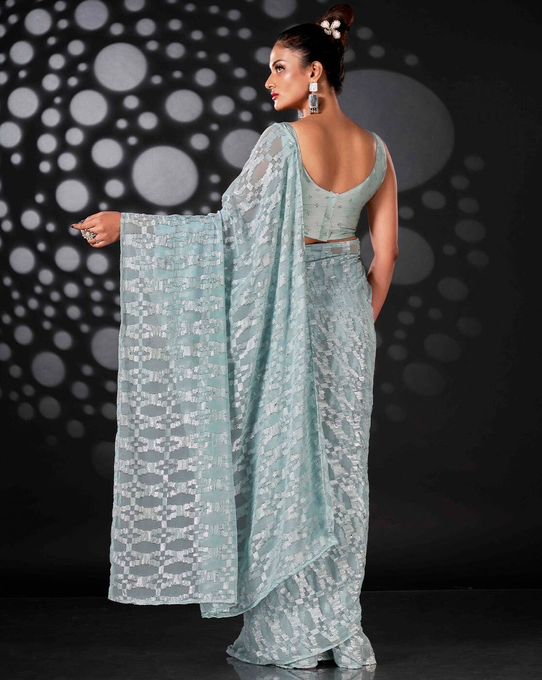 Olive Green Gotta Patti Embroidered Organza Saree by Tikhi Imli -  WeddingCues.com