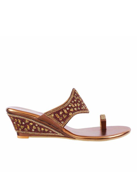 Buy Bronze Heeled Sandals for Women by Mochi Online