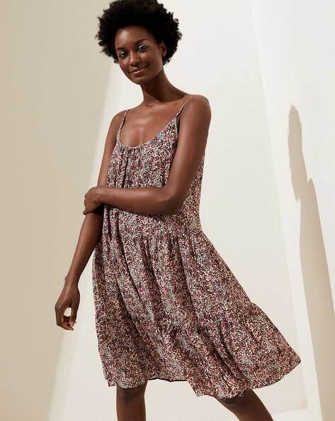 H&m brown clearance floral dress