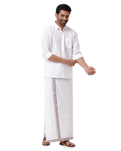 Buy White Ethnic Suit Sets for Men by Ramraj Cotton Online
