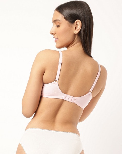 Pack of 2 Cotton Rich Mesh Ladder Non-Wired Moulded and Seamless Bra