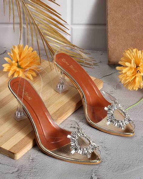 Chunky transparent heels hot sale