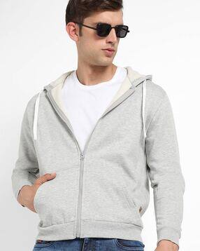 cahoot Zip-Front Hooded Sweatshirt with Ribbed Hem-picture-40