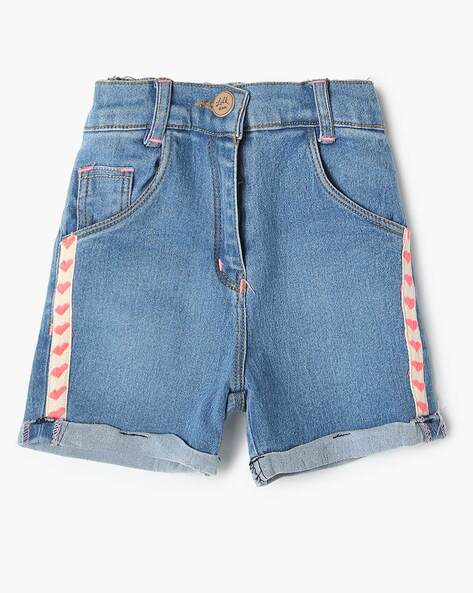 Napoo Womens Denim Shorts Casual Dressy High Waisted Ripped Jeans Elastic  Retro Juniors Summer Hot Jean Shorts Blue-f Medium