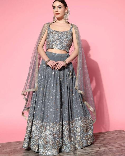 Nude Silver Lehenga Set – Studio East6