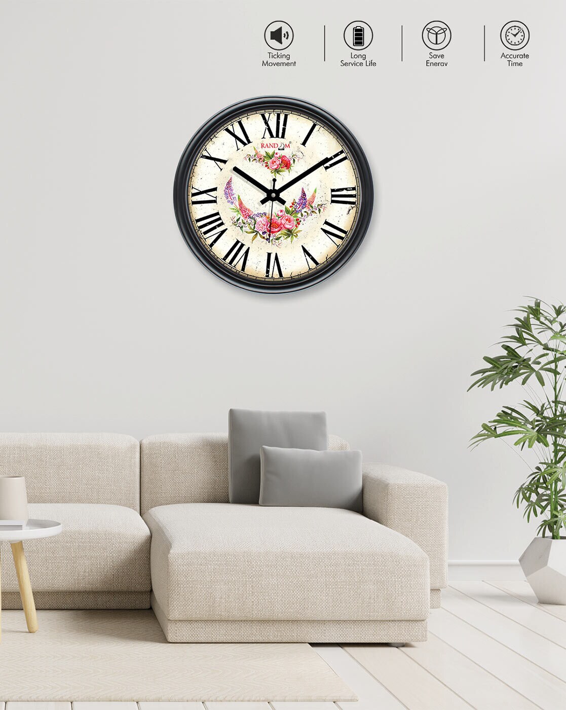 Wall Clock for Living Room in Loops Shape - WallMantra