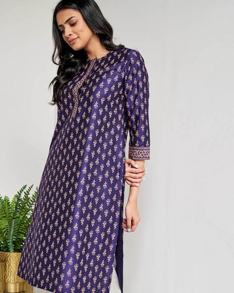 Buy online Printed Straight Kurta from Kurta Kurtis for Women by Ftdiva for  ₹539 at 70% off | 2024 Limeroad.com