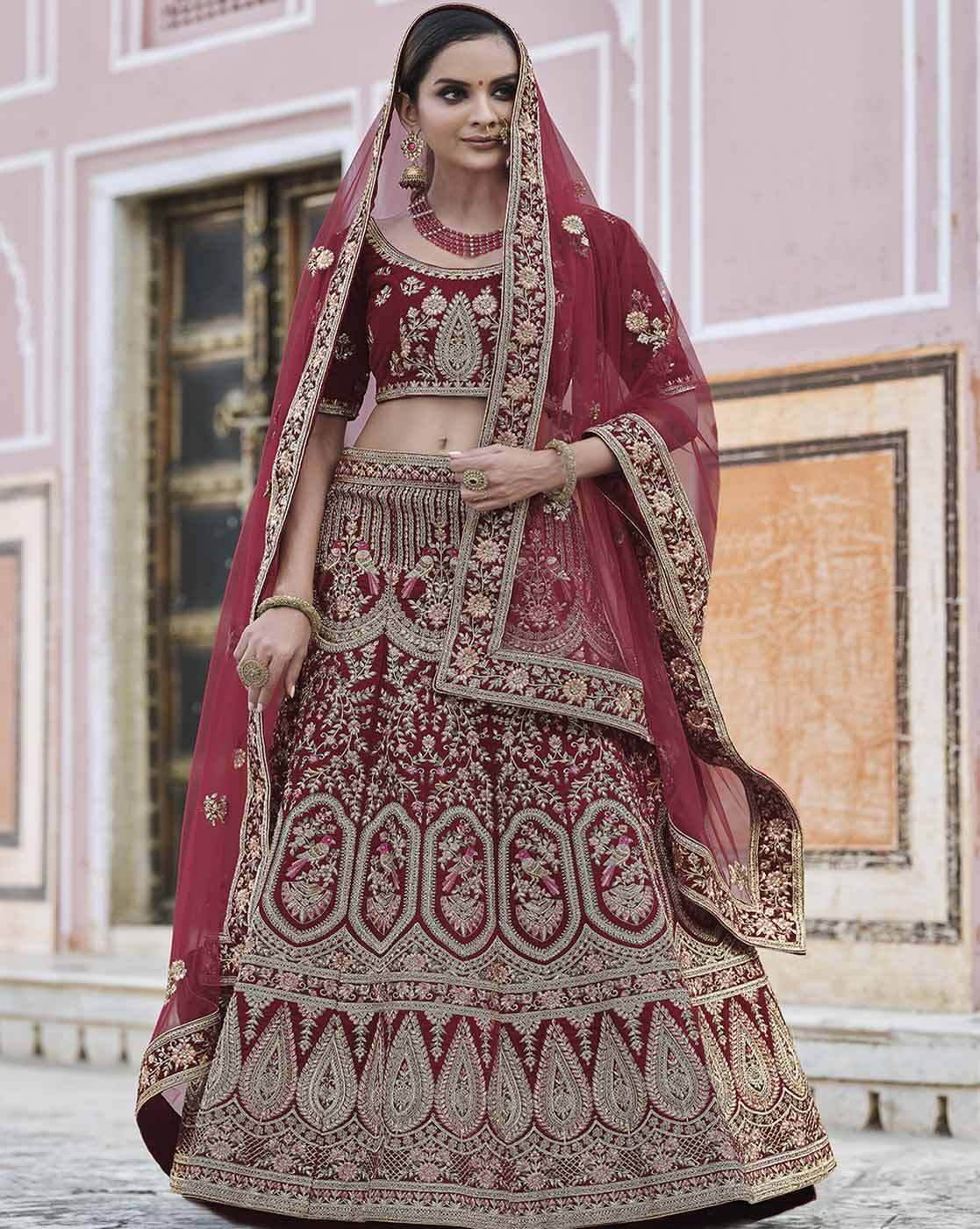 Durga Pooja Lehenga Choli: Buy Lehenga Choli for Durga Pooja Online at  IndianClothStore.com