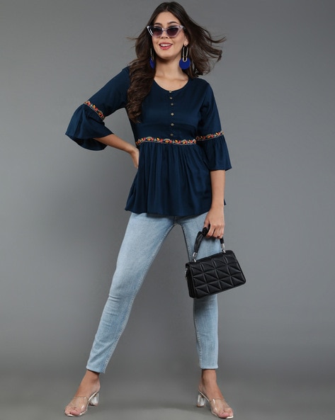 Buy Blue Shirts, Tops & Tunic for Women by Antaran Online