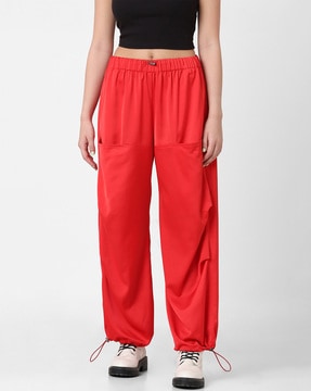 Buy High-waisted Red Pants Elegant Palazzo Pants. Wide Leg Pants, Pants  Skirt, Elegant Trousers, Trousers With Pockets, Evening Pants Online in  India 