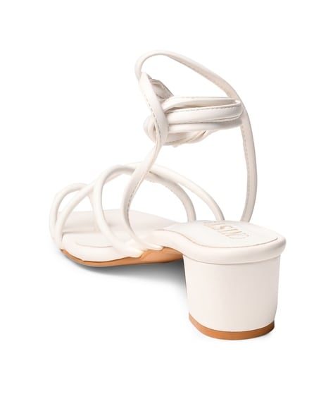 HSMQHJWE White Sandals Gladiator Sandals For Women Open Toe Two Bands Lug  Sole Fashion Block Heel Sandals With Adjustable Ankle Strap （White,7.5) -  Walmart.com