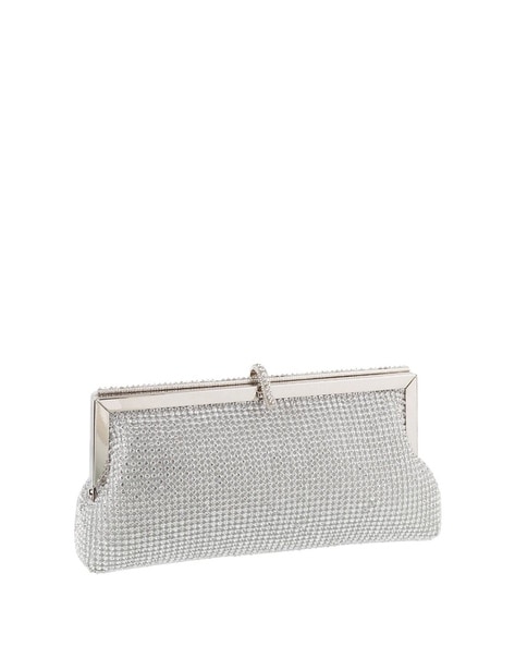 Silver clearance wristlet clutch