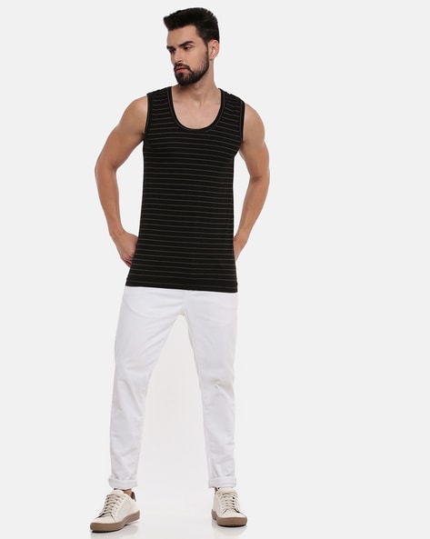 Buy RAMRAJ Men White Cotton Innerwear Vest Pack of 4 Online at