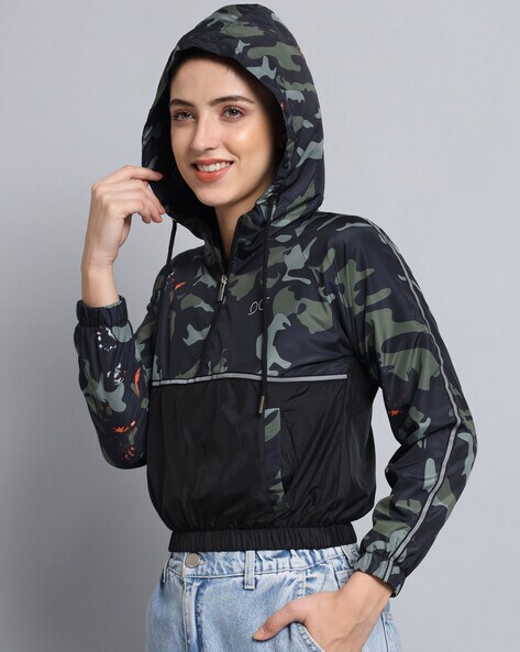 Camo print bomber hot sale jacket womens