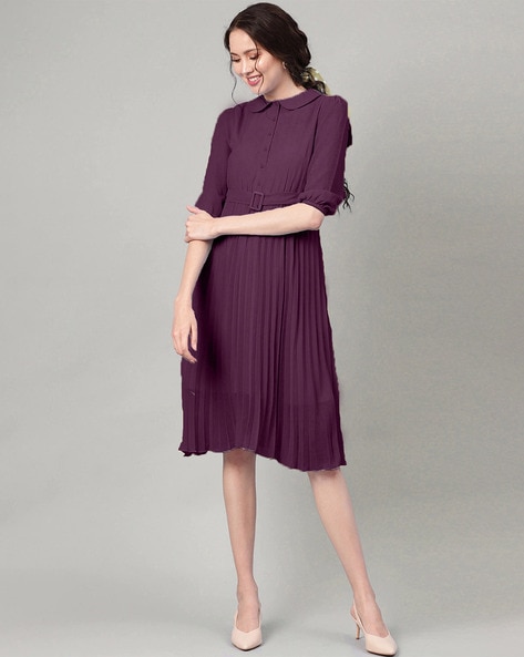 Pleated a hot sale line dress