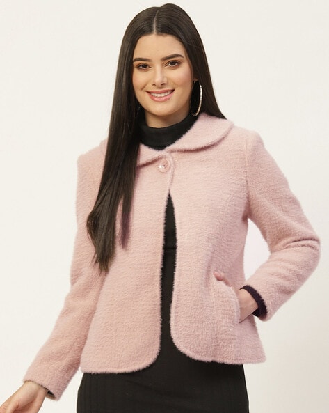 Woolen Coat with Slip Pocket