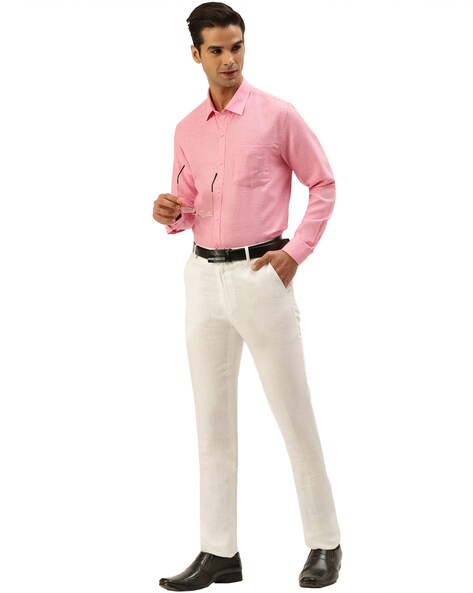Buy RAMRAJ COTTON Mens 100% Linen Grey Regular fit Formal Linen Pant (32 ;  Grey) at Amazon.in