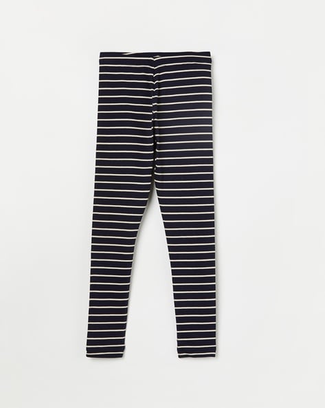 K-DEER Womens Blue Striped Active Wear Leggings M - Walmart.com