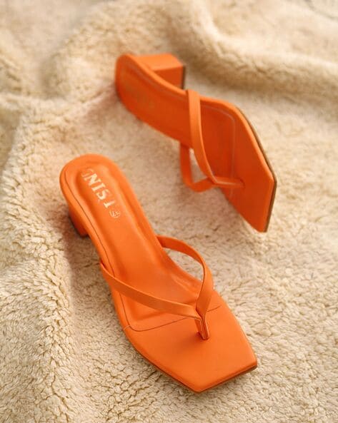 Sexy Orange Heels - Pointed-Toe Sandals - Barely-There Heels - Lulus