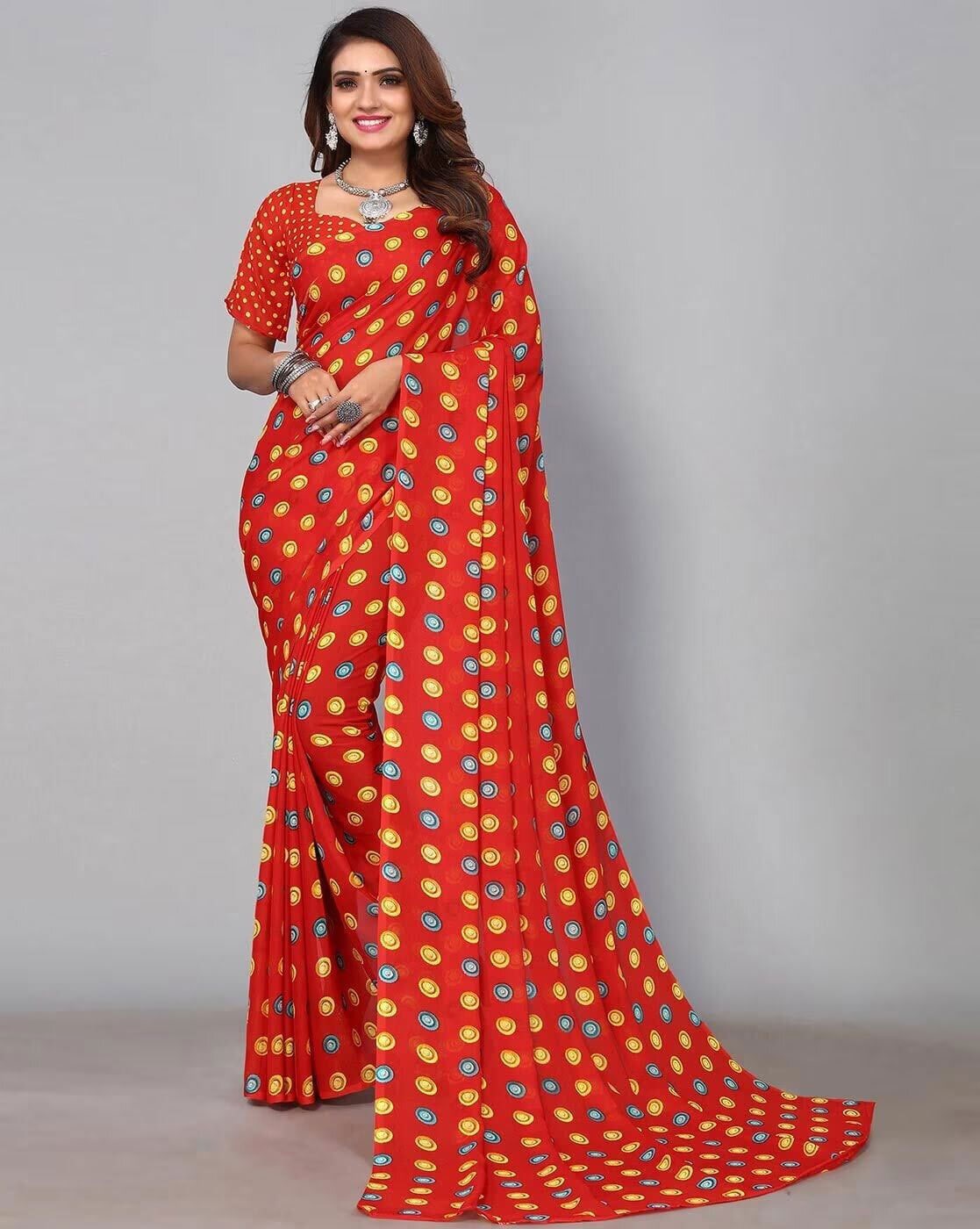 Kajol in a red polka dot saree for 