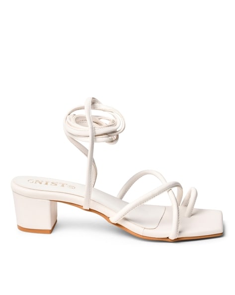Vacation White Sandals For Women, Lace-up Front Platform Chunky Heeled  Gladiator Sandals | SHEIN USA
