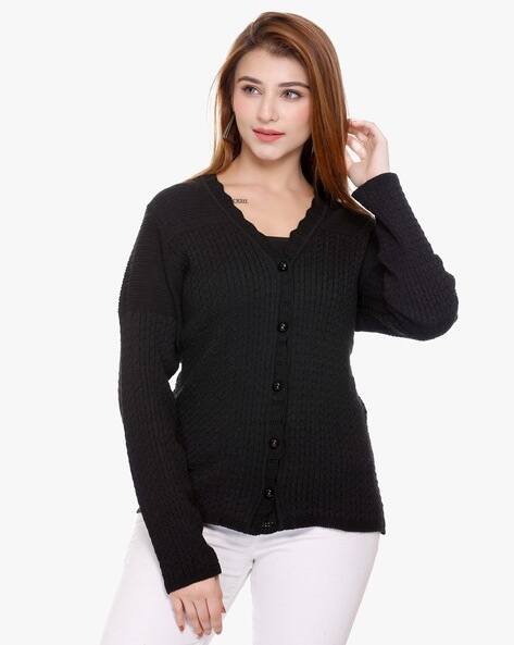Buy Black Sweaters Cardigans for Women by American Eye Online