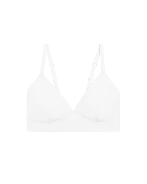 M&S Lingerie UNDERWIRED Smoothing PLUNGE Bra In WHITE Size 40B