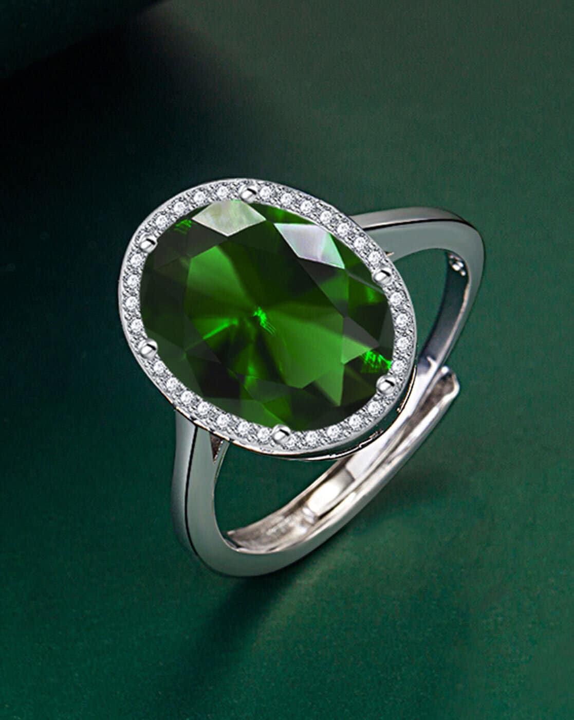 Sterling Silver Ring with an Ice Green Jade Diamond - Ice Green Diamond |  NOVICA